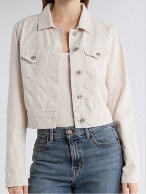 PAIGE Cropped Denim Jean Shirt Jacket
